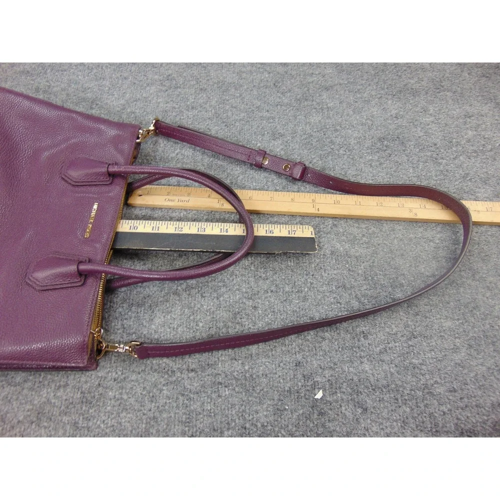Michael‎ Kors Mercer Purple Pebbled Leather Large Tote Handbag Satchel FLAW